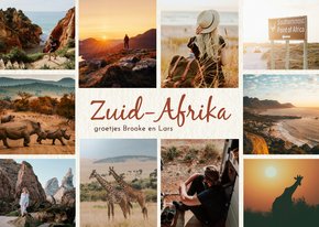 Fotocollage vakantie ansichtkaart met 10 eigen foto's