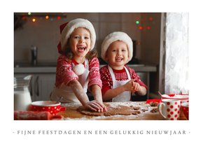 Fotokaart kerstmis met 1 grote foto en aanpasbare tekst