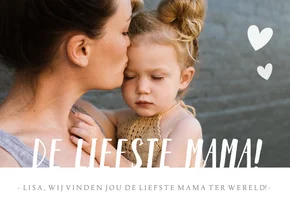 Fotokaart met grote eigen foto en liefste mama