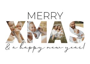 Fotokaart met letters XMAS met eigen foto's erin