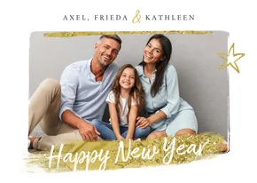 Fotokaart nieuwjaar ster goud foto happy new year