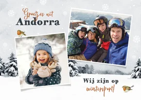 Fotokaart vakantie ansichtkaart wintersport winter sneeuw