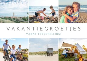 Fotokaart vakantie fotocollage met 6 eigen foto's
