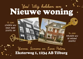 Fotokaart verhuisbericht foto's gouden sleutels