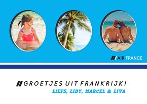 Fotokaart vliegtuigraampjes met vakantiefoto's