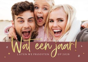 Fotokaart wat een jaar goud sterren foto nieuwjaar