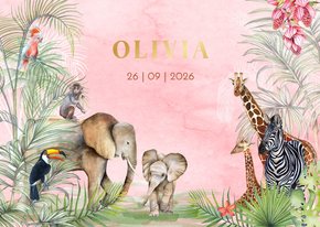 Geboorte meisje jungle vintage