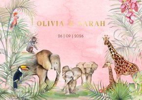 Geboorte tweeling meisje in de jungle olifantjes