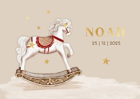 Geboortekaartje vintage hobbelpaardje