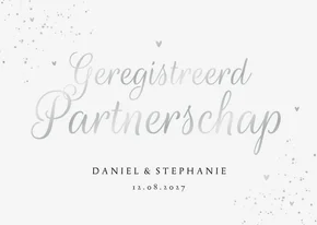Geregistreerd partnerschap klassiek stijlvol zilver hartjes