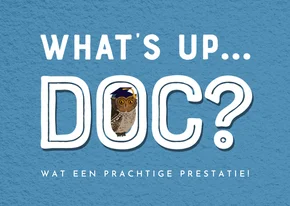Geslaagdkaart met uil voor een promovendus