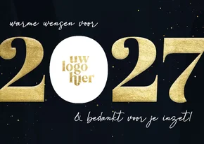 Goudlook met logo zakelijke nieuwjaarskaart 2027 