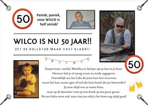 Grappige 50 jaar verjaardag felicitatiekaart als spandoek