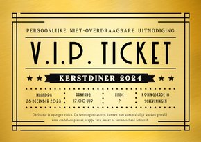 Grappige en originele V.I.P. ticket kerstfeest uitnodiging