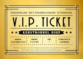 Grappige en originele V.I.P. ticket kerstfeest uitnodiging