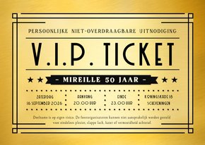 Grappige en originele V.I.P. ticket uitnodiging verjaardag