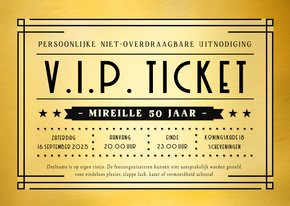 Grappige en originele V.I.P. ticket uitnodiging verjaardag