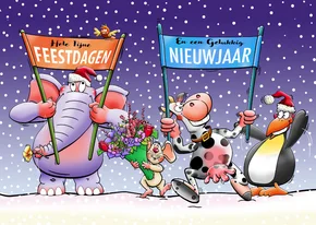 Grappige kerstkaart met diverse dieren in 2027