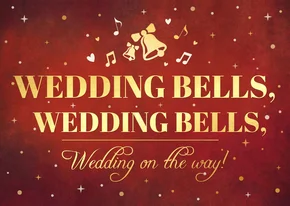 Grappige Save the Date kerstkaart Weddingbells on the way