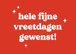 Grappige typografische kerstkaart fijne vreetdagen