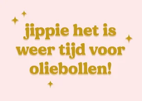 Grappige typografische nieuwjaarskaart tijd voor oliebollen