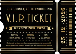 Grappige uitnodiging VIP ticket kerstdiner voor familie