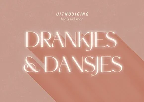 Grappige uitnodiging voor een feestje drankjes en dansjes