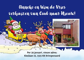 Grappige verhuiskaart voor rond de kerst- en feestdagen