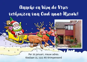 Grappige verhuiskaart voor rond de kerst- en feestdagen