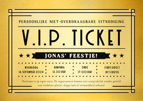 Grappige V.I.P. ticket uitnodiging voor een kinderfeestje