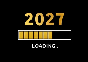 Grappige zakelijke kerst /nieuwjaars kaart met laadbalk 2027