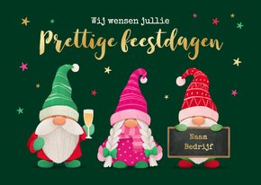 Grappige zakelijke kerstkaart gnomes kabouters feestdagen