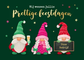 Grappige zakelijke kerstkaart gnomes kabouters feestdagen