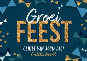 Groeifeest felicitatie confetti strikjes goud