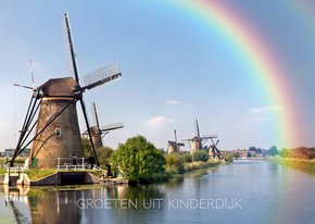 Groeten uit Kinderdijk-regenboog