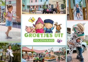Groetjes uit Molenwaard ansichtkaart met 6 eigen foto's
