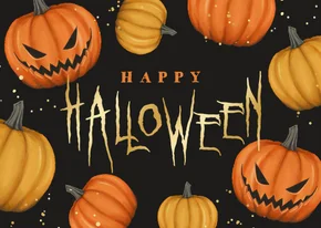 Happy Halloween pompoenen griezelig goud spetters