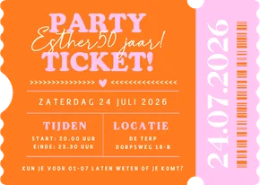 Hippe ticket vorm uitnodiging verjaardag party vrouw