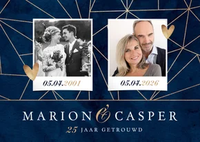 Jubileumfeest uitnodiging geometrisch goud stijlvol foto