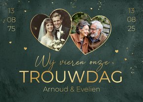 Jubileumfeest uitnodiging trouwdag feestje liefde groen