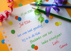 Juf - Meester - Verjaardag - Feestpapier