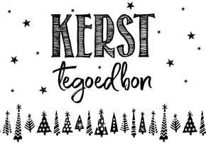 Kerst tegoedbon handlettering kerstbomen