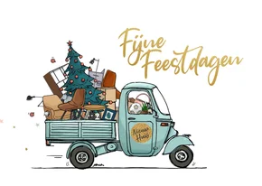 Kerst verhuiskaart tuktuk 