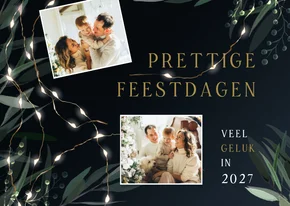 Kerstkaart 2026-2027 met 2 foto's en takjes