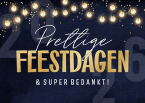 Kerstkaart bedankt prettige feestdagen confetti