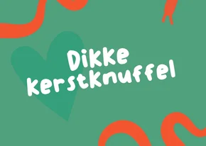 Kerstkaart - Dikke kerstknuffel