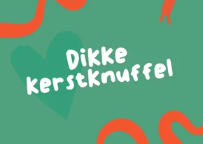 Kerstkaart - Dikke kerstknuffel