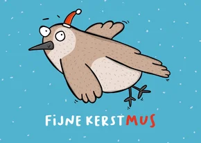 Kerstkaart fijne kerstmus gewenst