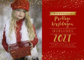 Kerstkaart foto sterren goudlook
