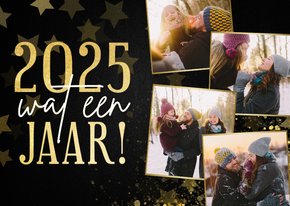 Kerstkaart fotocollage terugblik 2025 wat een jaar